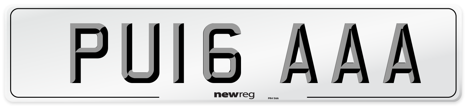 PU16 AAA Number Plate from New Reg